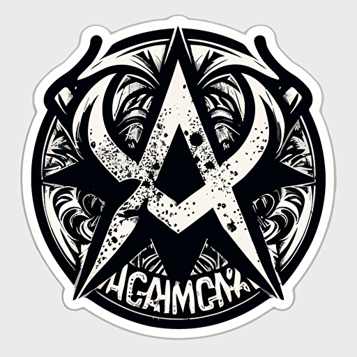 sticker of Comicbook Anarchy logo, highly detailed, vector art, defined sticker cutout, plain white background, 32k