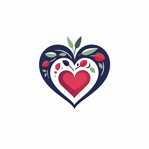 imple logo for crafts, gifts, personlized items, use a heart, vector logo, flat design, white back ground, minimal, logo style –v 5