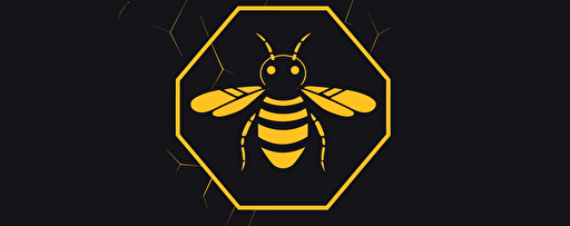 logo design robotic digital bee logo minimalistic, letters, hexagon, simple, vector, flat