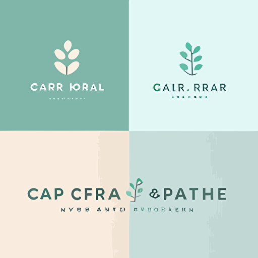 Design a sleek and modern logo for a healthcare business using a vector medium. The style should be minimalistic, reminiscent of Apple's design language. Utilize a soft and natural lighting to emphasize the clean and professional aesthetic. Employ a color palette that includes soothing and calming tones, such as pastel blues and greens. Capture the composition using a Canon EOS R5 with a 24-70mm f/2.8 lens, opting for a medium close-up shot with a centered subject.