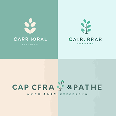 Design a sleek and modern logo for a healthcare business using a vector medium. The style should be minimalistic, reminiscent of Apple's design language. Utilize a soft and natural lighting to emphasize the clean and professional aesthetic. Employ a color palette that includes soothing and calming tones, such as pastel blues and greens. Capture the composition using a Canon EOS R5 with a 24-70mm f/2.8 lens, opting for a medium close-up shot with a centered subject.