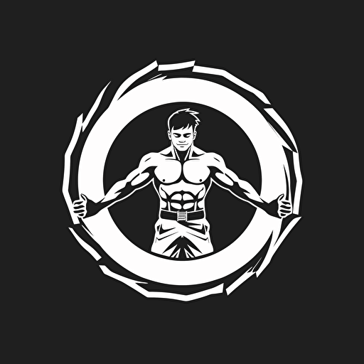 Grappling logo design, vector style, black and white, simple