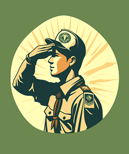 scout salute for logo deisgn, illustration, no letters, flat vector