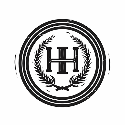 simple clean logo for car repair mechanic company service based on a tyre symbol with letter H in the middle vectorized details