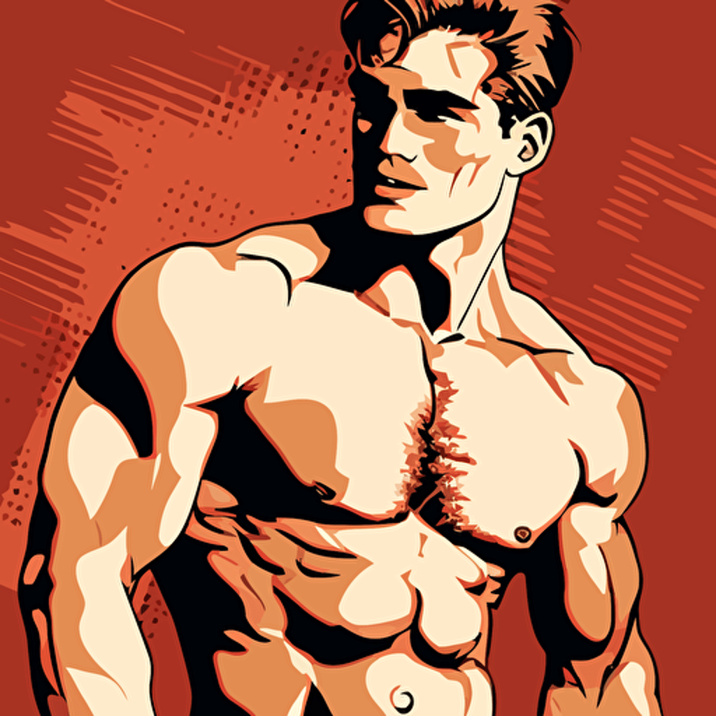 handsome attractive body, vector, comic, pop art