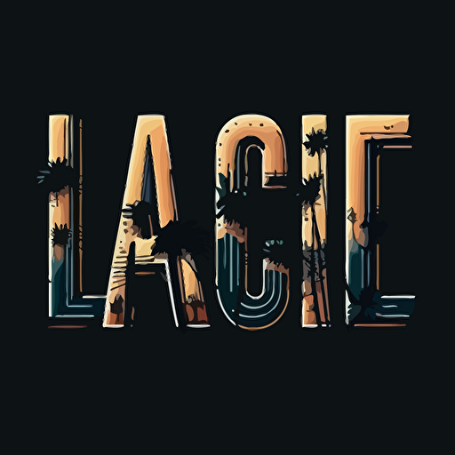 Create a simple L.A. in the most iconic font and make it so the letters are a solid structure and vector image good for easy application to design merch
