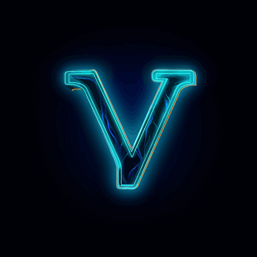 minimalistic, design for technology business, letter Y, letter "Y", sans-serif font, vector, 2d,, simple, dark background, neon blue color,