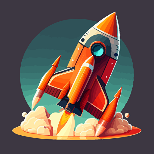 vector image of a rocket ship