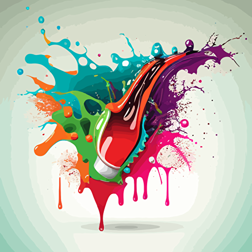 soda splash on wall, vector, new school