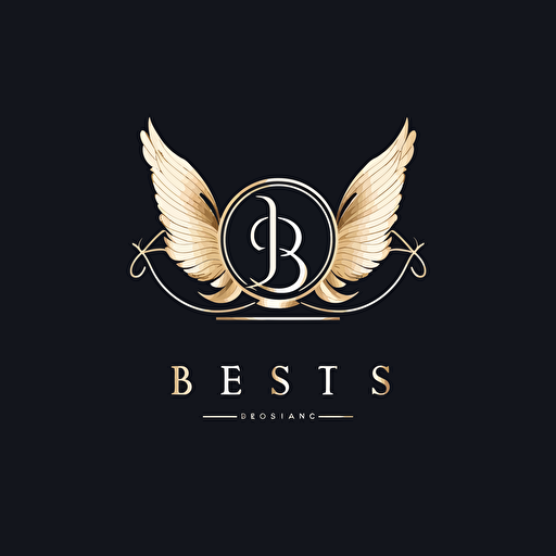 iconic logo, minimalist, deep dark vector on white background, Text Logo with BS, Luxurious, simple