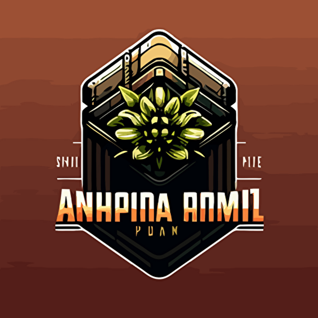 logo for an AI hydroponic container company, simple, vector, Solar Punk, no text