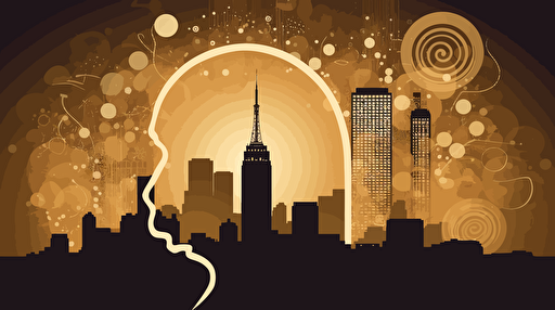 The Power of, AI, Innovative thinking, Boston skyline, art deco, vector