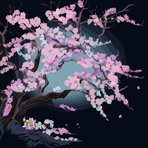 sakura branches highly detailed vector style