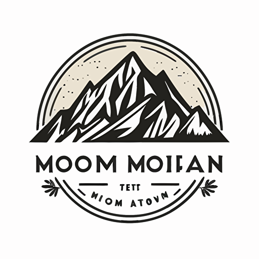 mountain logo, vector logo, minimalist, outline style, vector, isolated on white