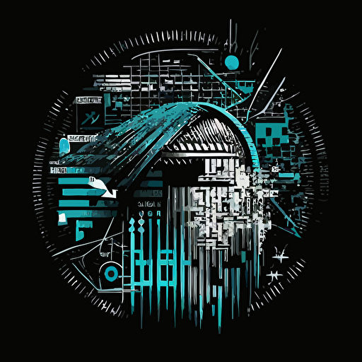 vector logo art cyber security simple Reductionism, grid based design