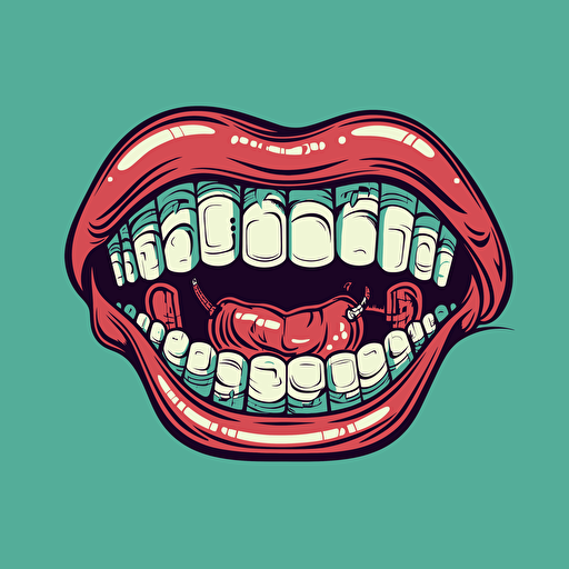 cartoon mouth eating dollar bills, svg, vector