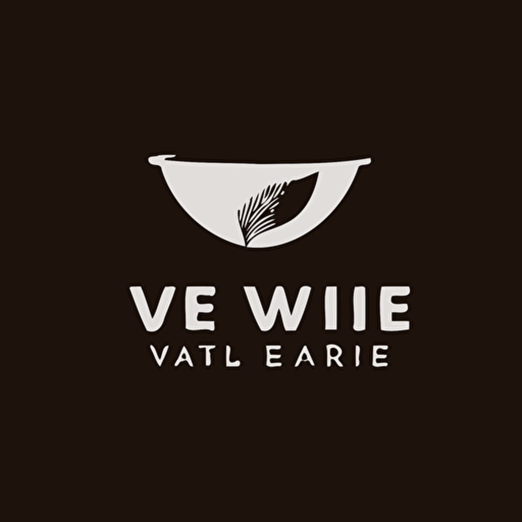 minimalistic vector logo design of a coffee filter bowl like Vue logo and white color.