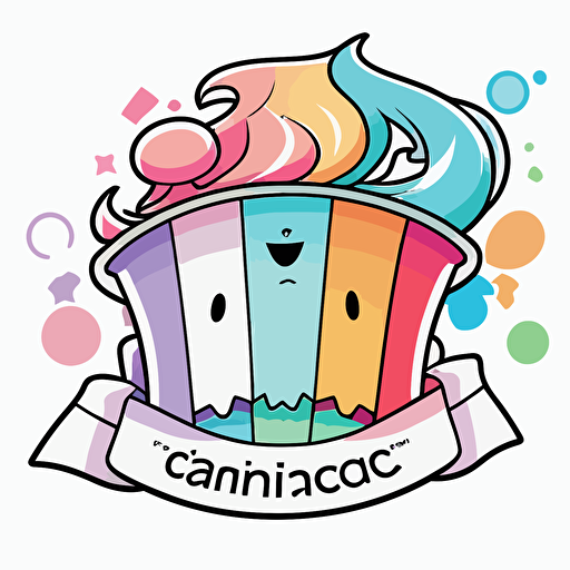 ticker, colorful, logo of tournaments, Magic the gathering, kawaii, contour, vector, white background