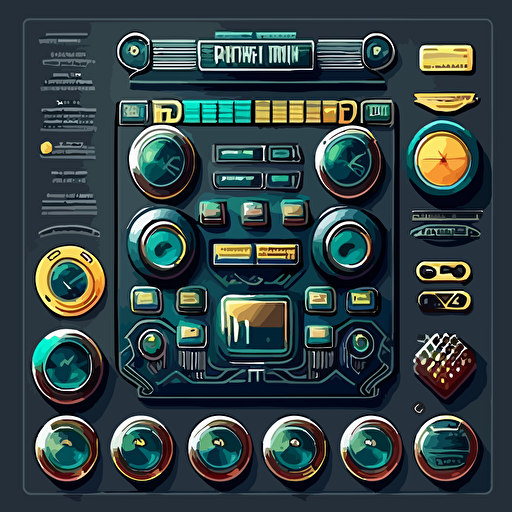vector hiphop eletronics buttons ui game menu elements