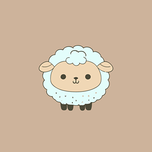cute sheep kawaii style, vector, simple clean, cute baby sheep