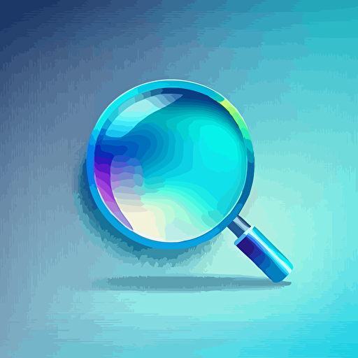 modern gradient logo of a magnifying glass, blue hues, vector