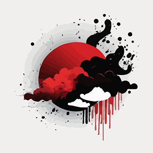 logo, minimalist, vectorized, red and black colors, print layer , delicacy, elegant, magic, clouds