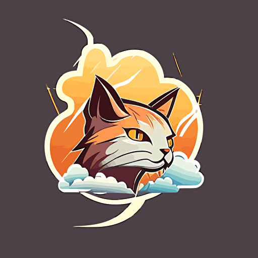 design a logo, vector, cat, cloud