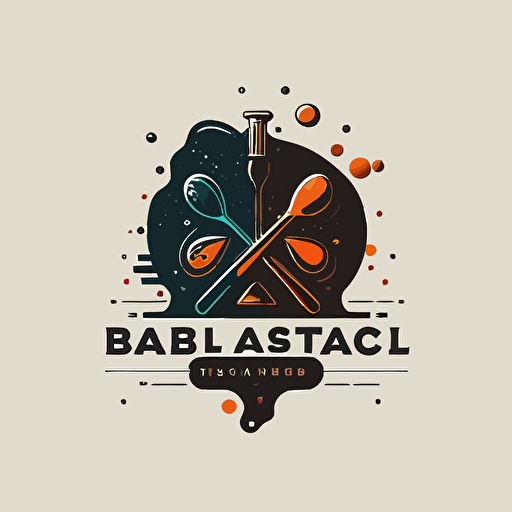 Logo design that incorporates art tools and a laboratory Vector, 2d, minimalistic