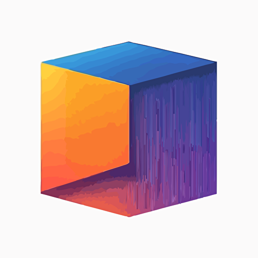 flat vector logo of square, blue purple orange gradient, simple minimal, by Ivan Chermayeff