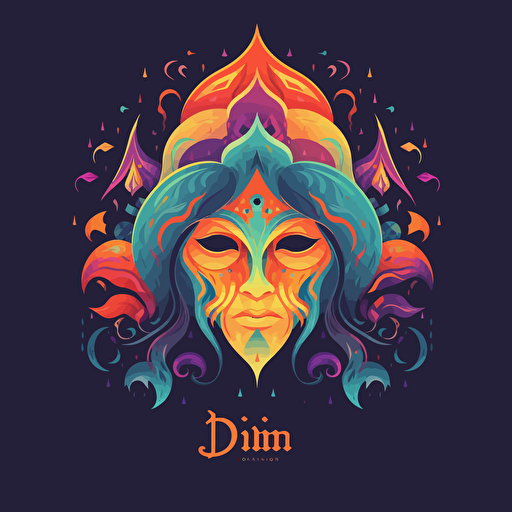 logo, djinn, by ghibli, vectorial, colorfull, adobe illustrator, textless, no text
