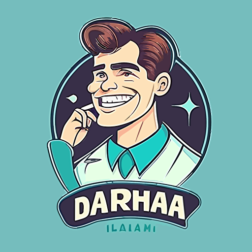 A header image for a professional dentist, cartoon animated drawing style, clean vector fresh colors