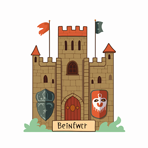 Simplified flat art vector image of a medieval name list on white background 3