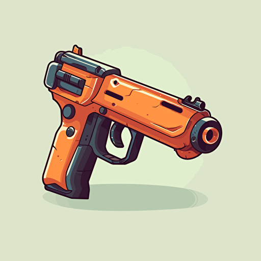 create a rounded corner,,vectory art style cartoony firearm