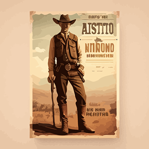 affiche, publicité, recrutement, sheriff office, pendaison, western, style 1800, flat, vectorized