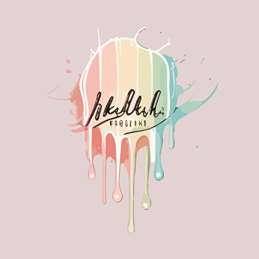 Hair stylist logo, vector, simple with pastel colors drip style with name of logo HairInk