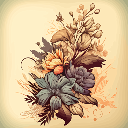 vector illustration of very detailed flowers on a flourescant background