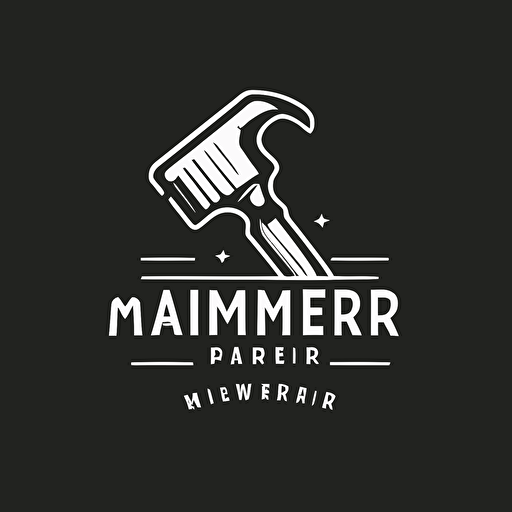 a hammer logo of a carpenter, simple, vector