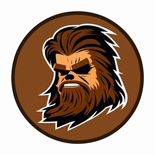 chewbacca sports logo, vector logo, vector art, simple, cartoon, 2d