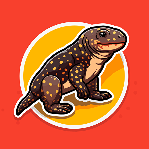Simple Gila monster sticker. Vector. Line