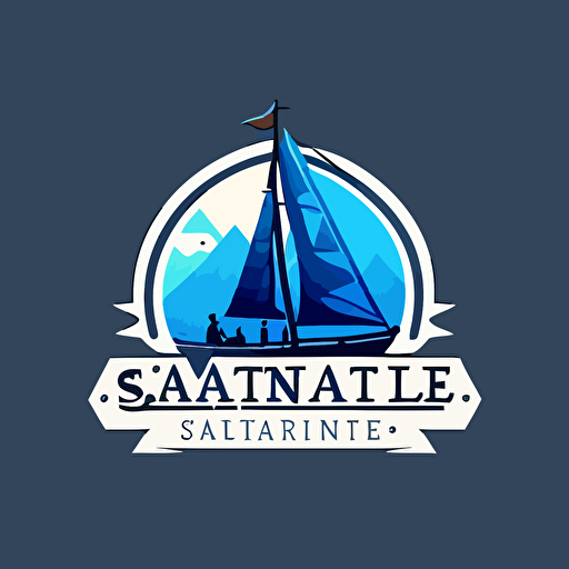 sailboat adventures trading marketplace startup logo, blue, vector, modern, minimalistic