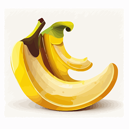cartoon vector, peel from banana, white background