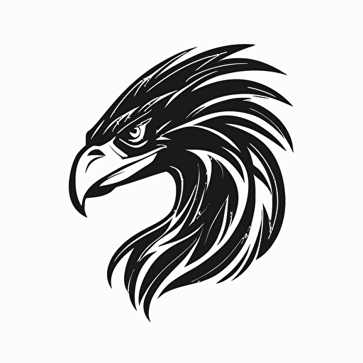 simple modern mascot iconic logo of eagle with snake black vector, on white background