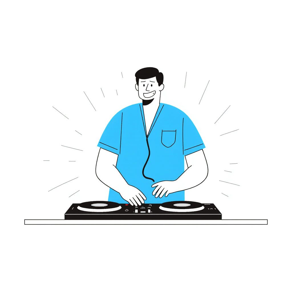 a man dj playing music