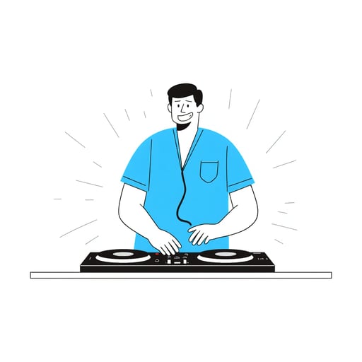 a man dj playing music