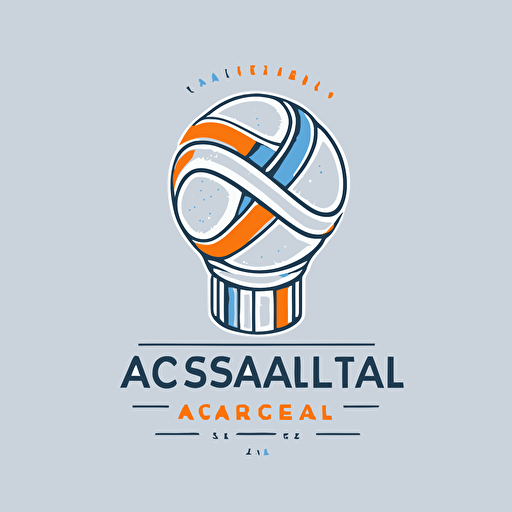 vector logo style basketball academy chemical tube minimalistic blue orange grey