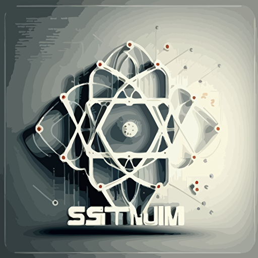 logo vector, background white, computer, technology, blueprint, nerd, geek, scientist, atom