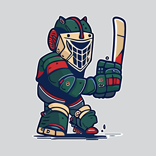hockey goalkeeper minimalist vector mascot style