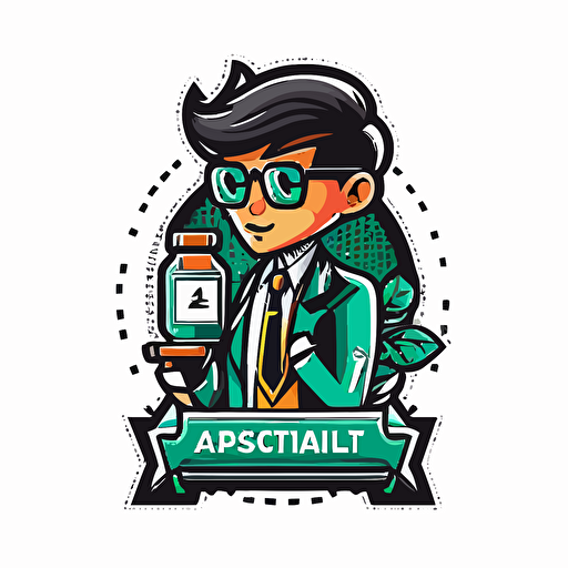 ai pharmacist mascot vector logo dribbble emblem sticker art
