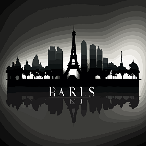 vector skyline of paris, black sihlouette