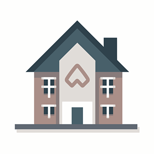 flat logo of a modern house do not use the color white in the logo, vector style on white background